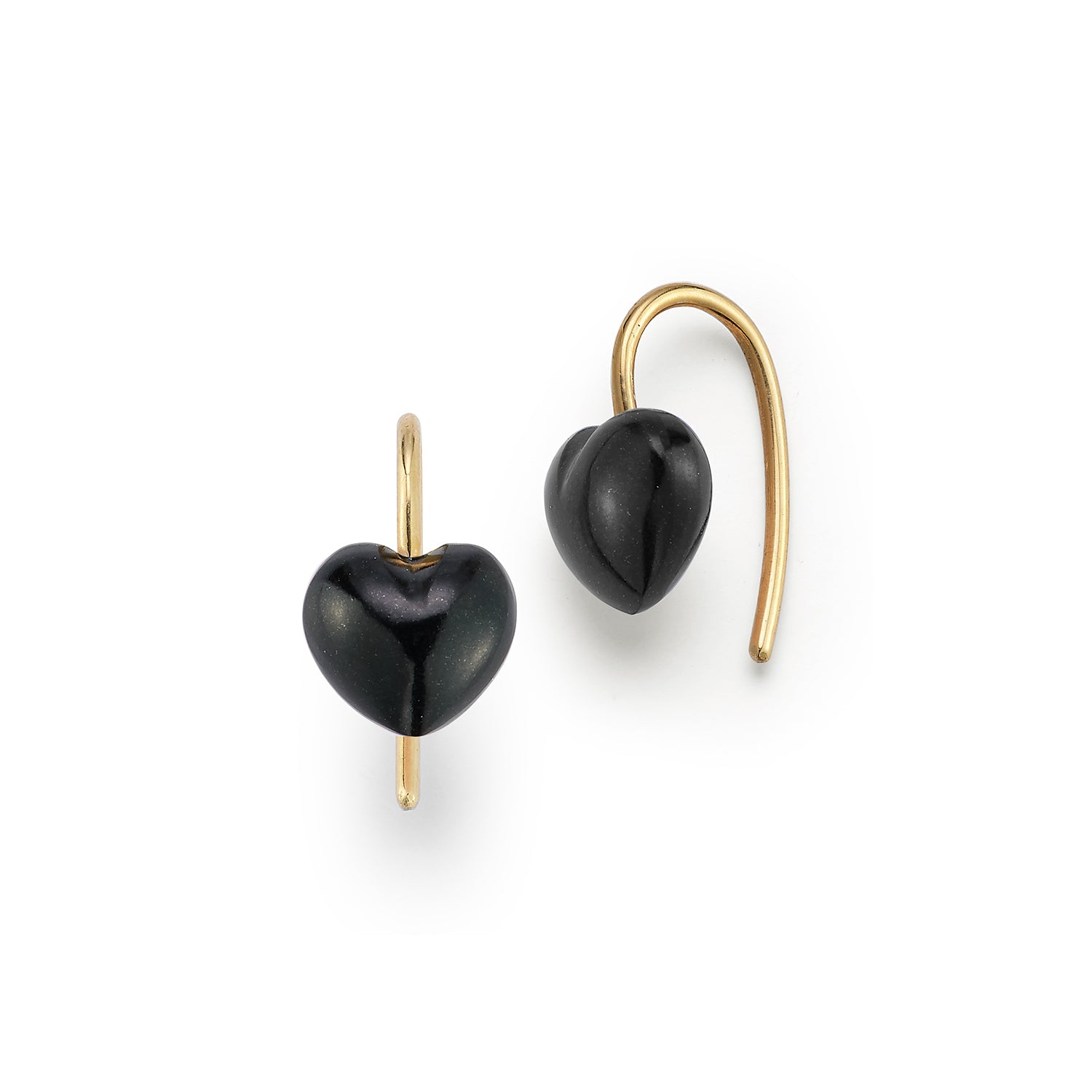 Black Jade Heart Earrings