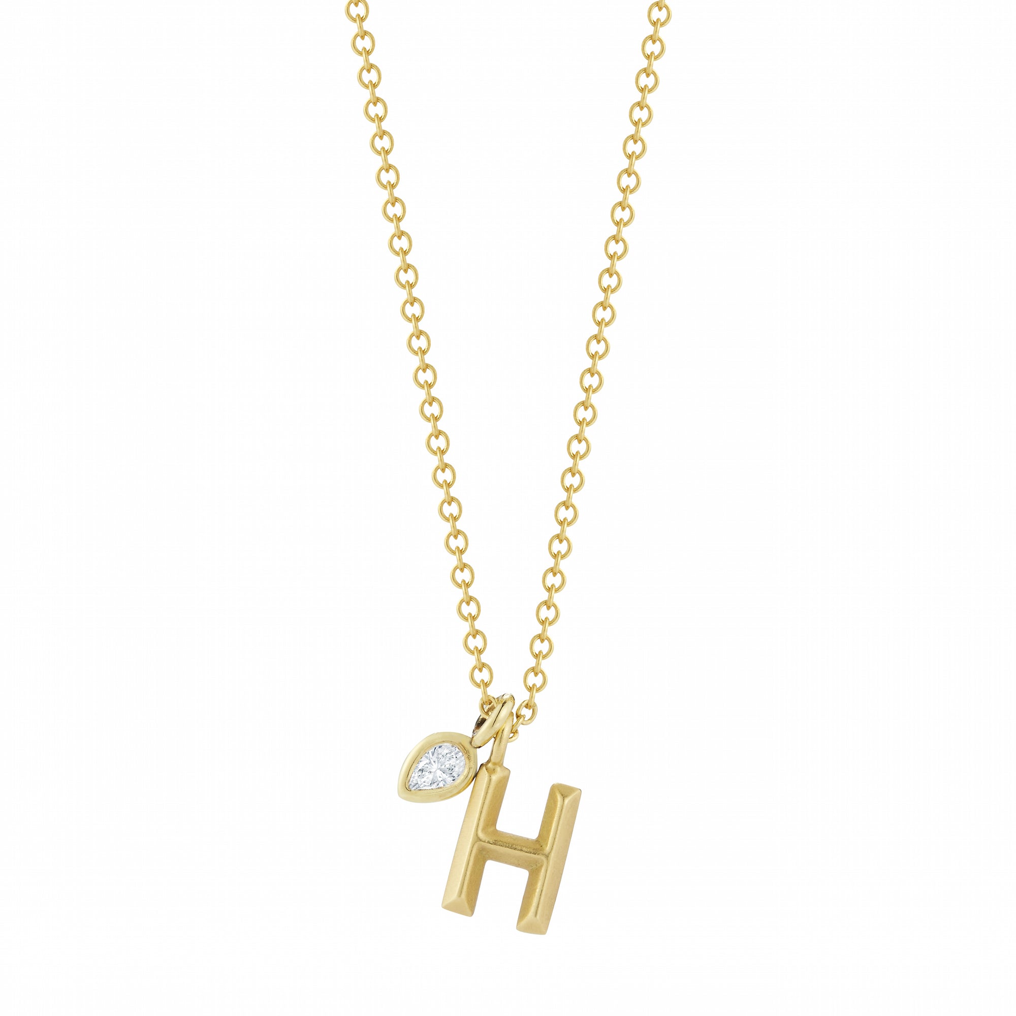 SIMPLE LETTER NECKLACE WITH A DIAMOND ACCENT