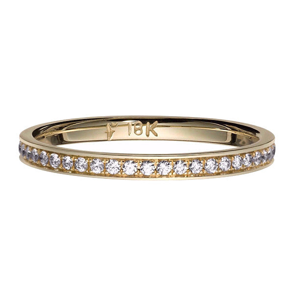 simple and stackable 18k gold diamond eternity band by finn by candice pool neistat