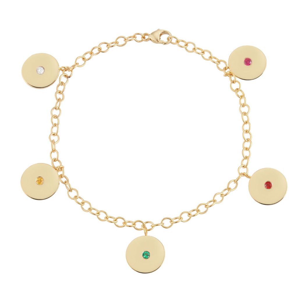 Effy Jewelry Yellow Charm Bracelet Mosaic 14K Yellow Gold Multi