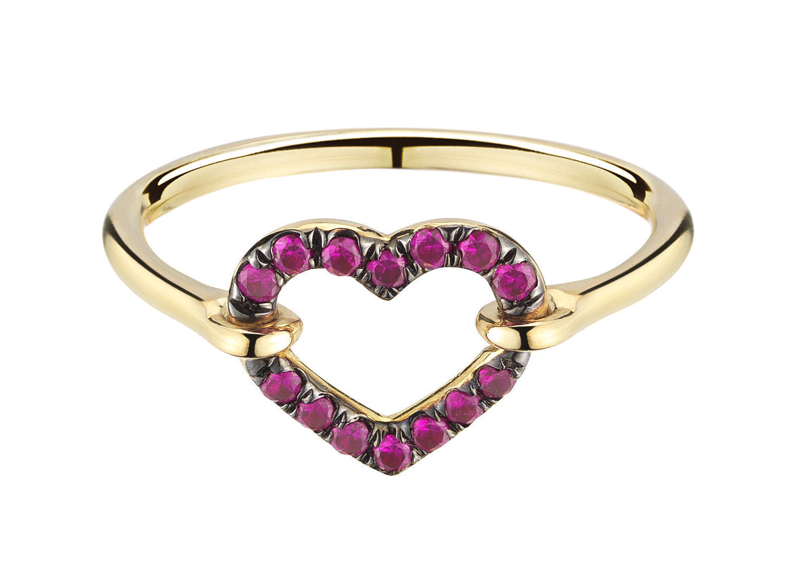 special oxblood red ruby open heart love ring in 18k gold by finn by candice pool neistat