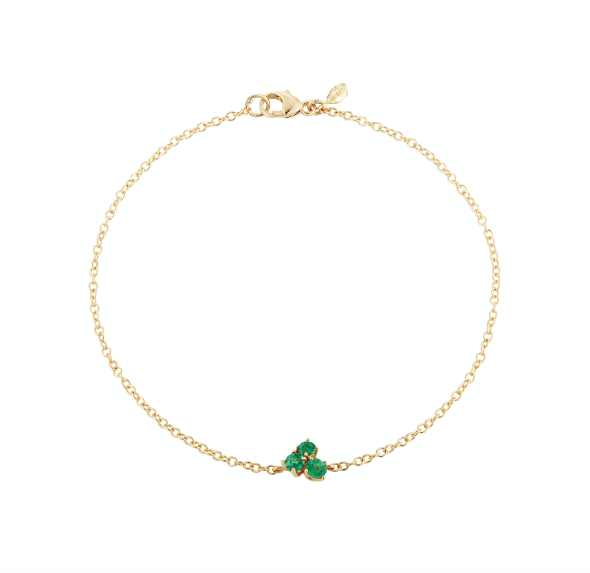 modern everyday 18k gold solitaire bracelet with emeralds by finn by candice pool neistat