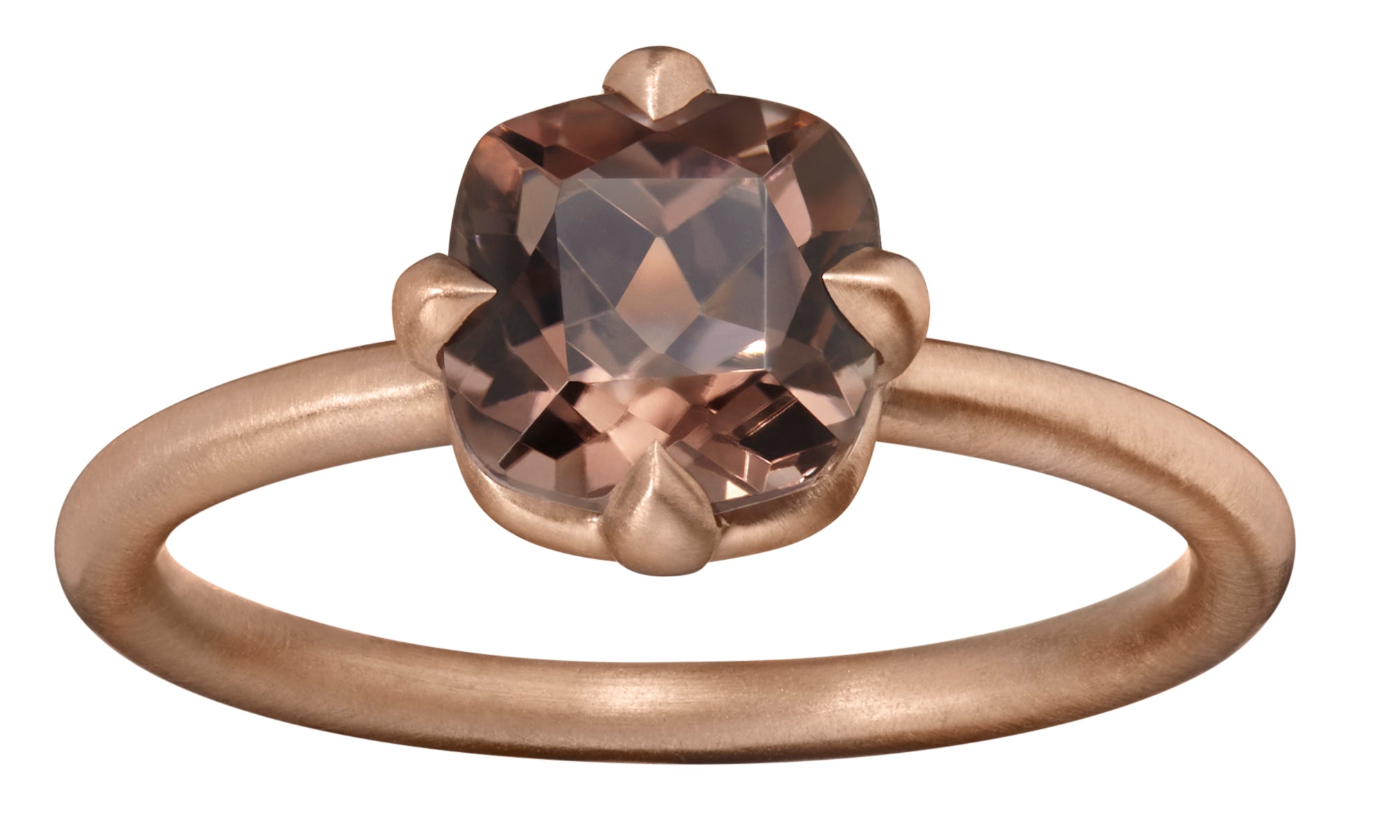one of a kind medium sized brown chocolate tourmaline stone ring in 18k rose gold by finn by candice pool neistat