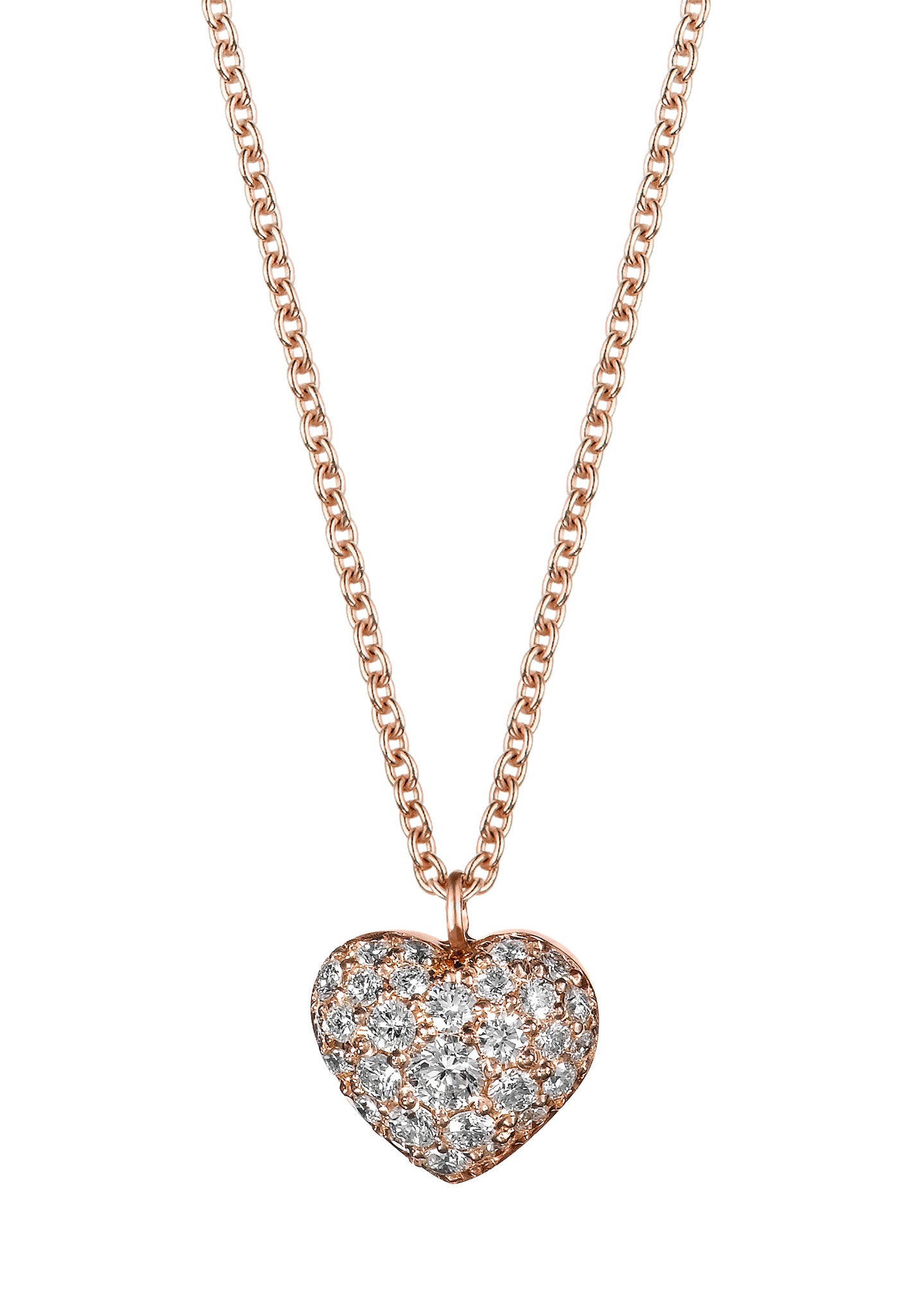 Finn Rose Gold Diamond Heart Necklace by Candice Pool Nesitat