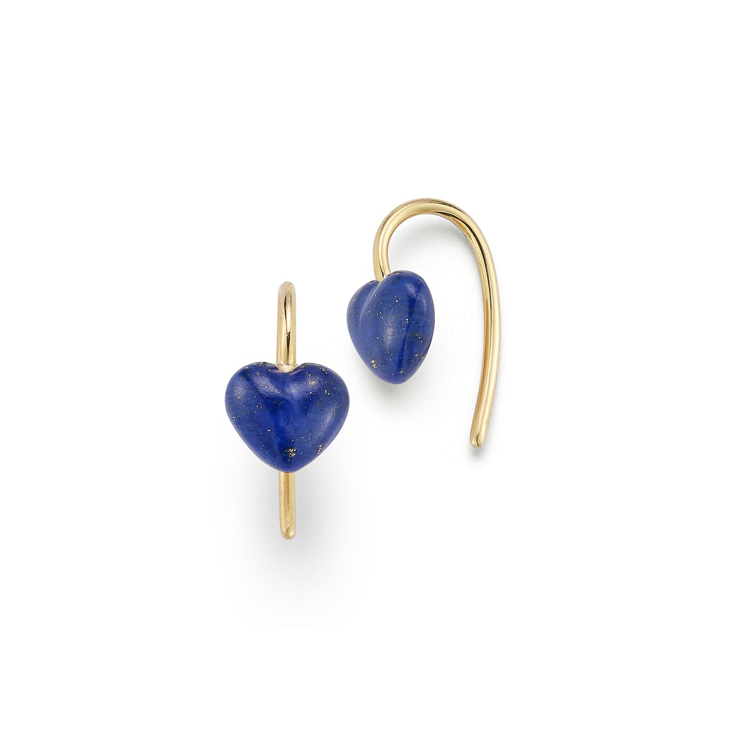 Small Lapis Heart Earrings