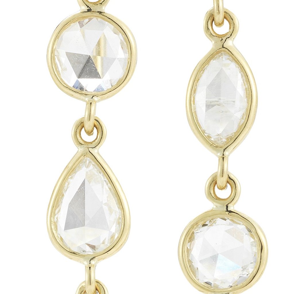 MIXED ROSE CUT DANGLE EARRINGS V2