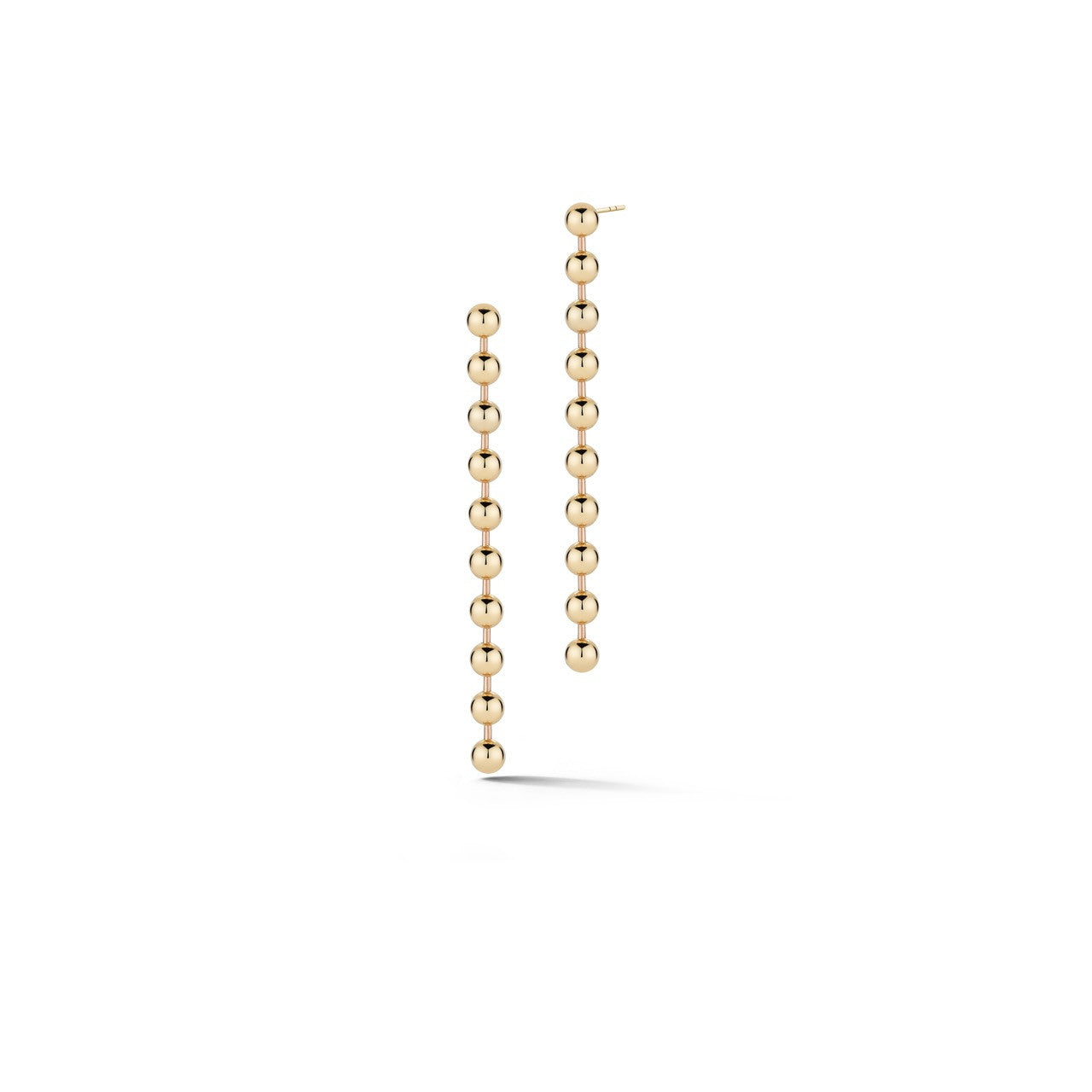 light day to night ball chain earrings in 14k gold by finn by candice pool neistat