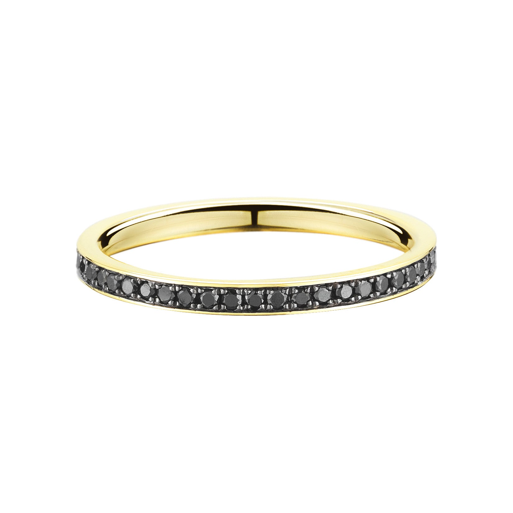 thin 18k gold eternity band with black diamonds by finn by candice pool neistat