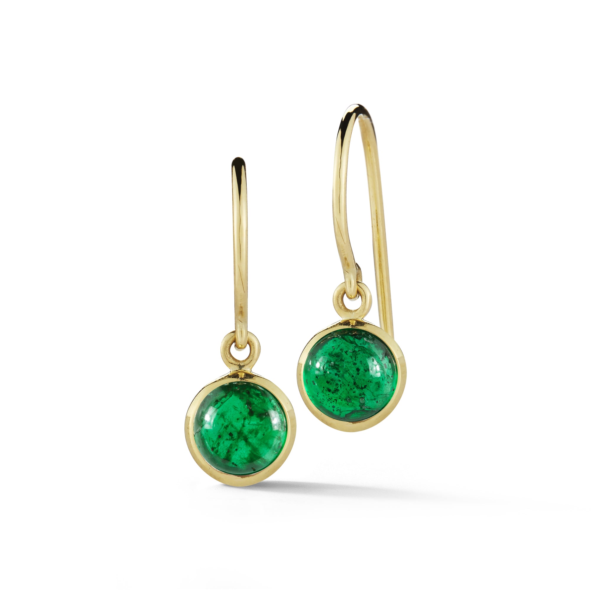 18k gold simple emerald workplace earrings by finn by candice pool neistat