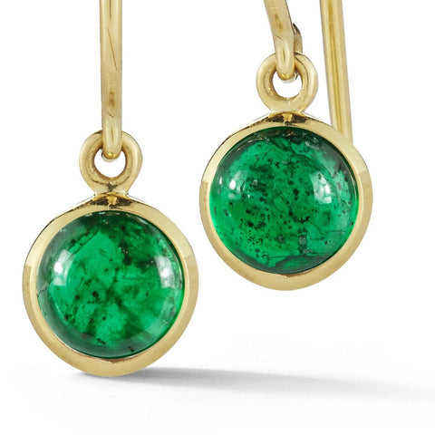 18k gold simple emerald workplace earrings by finn by candice pool neistat