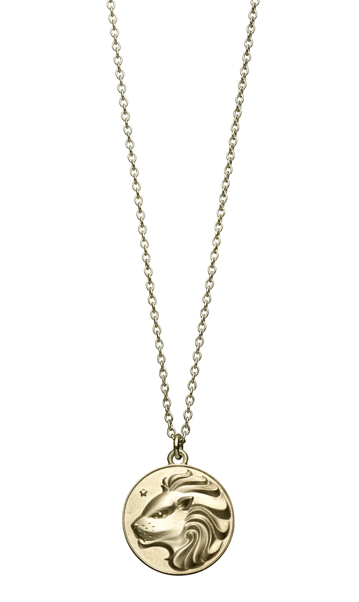 astrology sign leo vintage 10k gold pendent on long chain necklace by finn by candice pool neistat