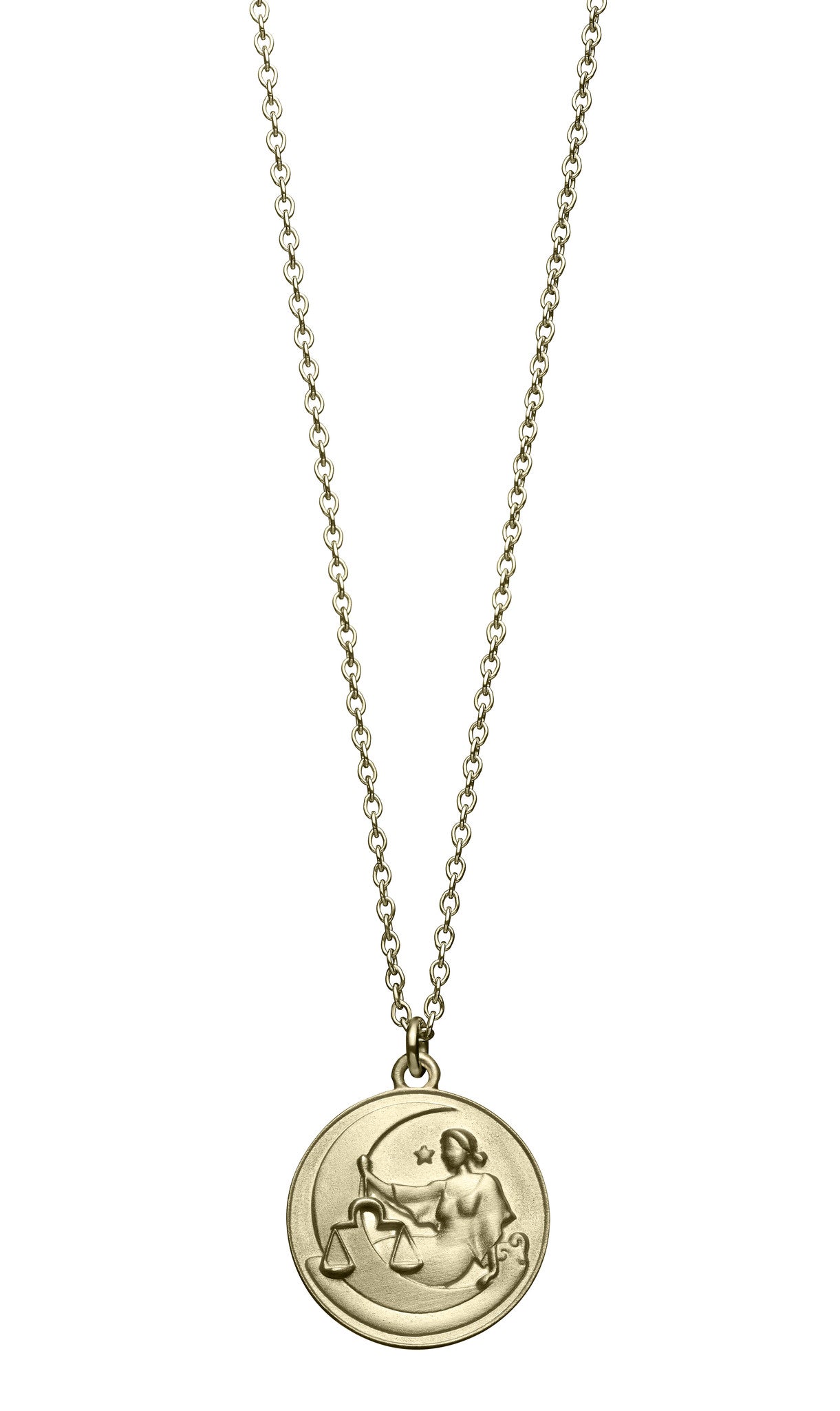 astrology sign libra vintage 10k gold pendent on long chain necklace by finn by candice pool neistat