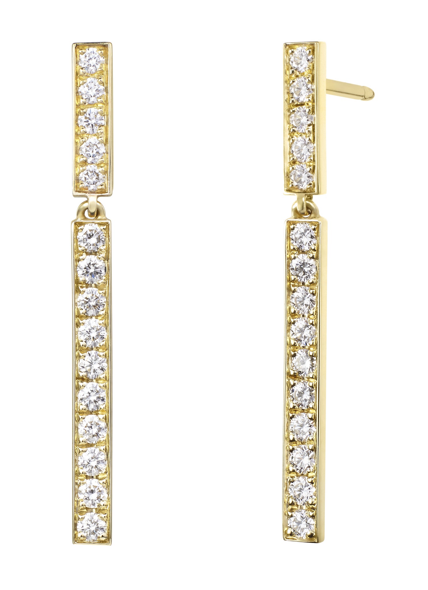 Diamond Bar Dangle Earrings - Finn
