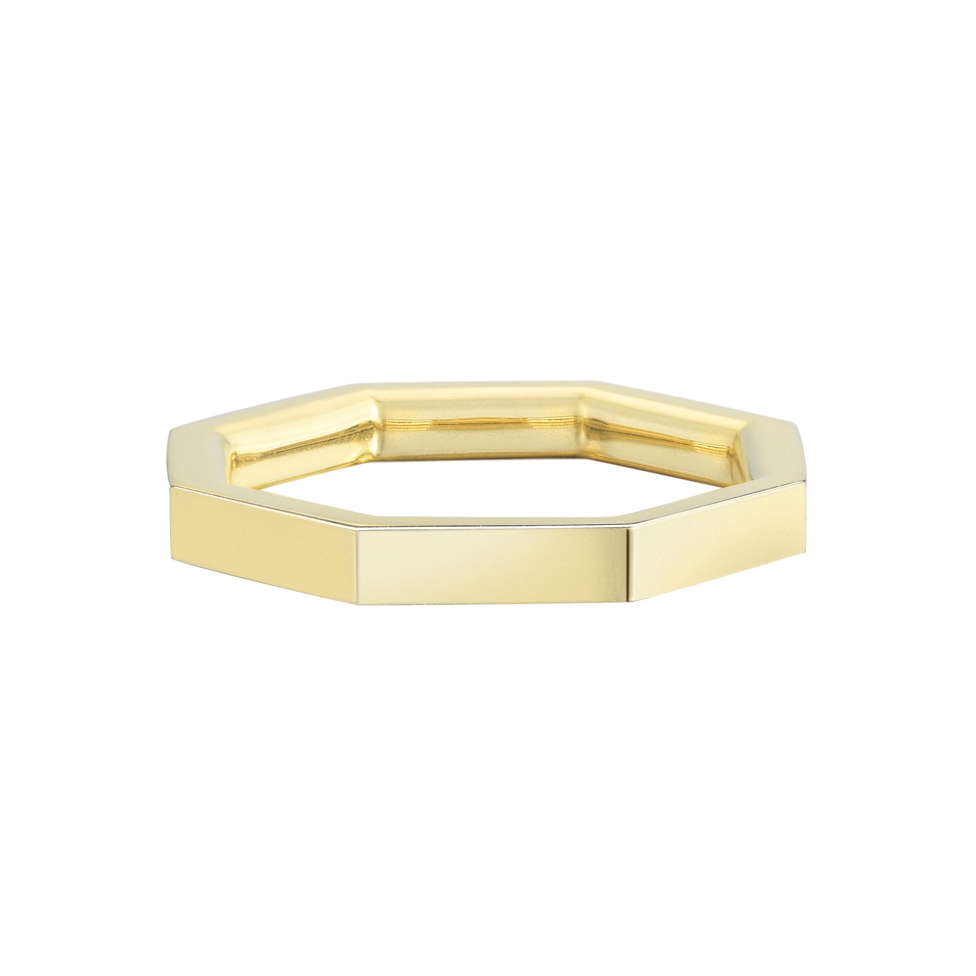 comfortable geometric minimalistic ring or wedding band in 18k gold by finn by candice pool neistat