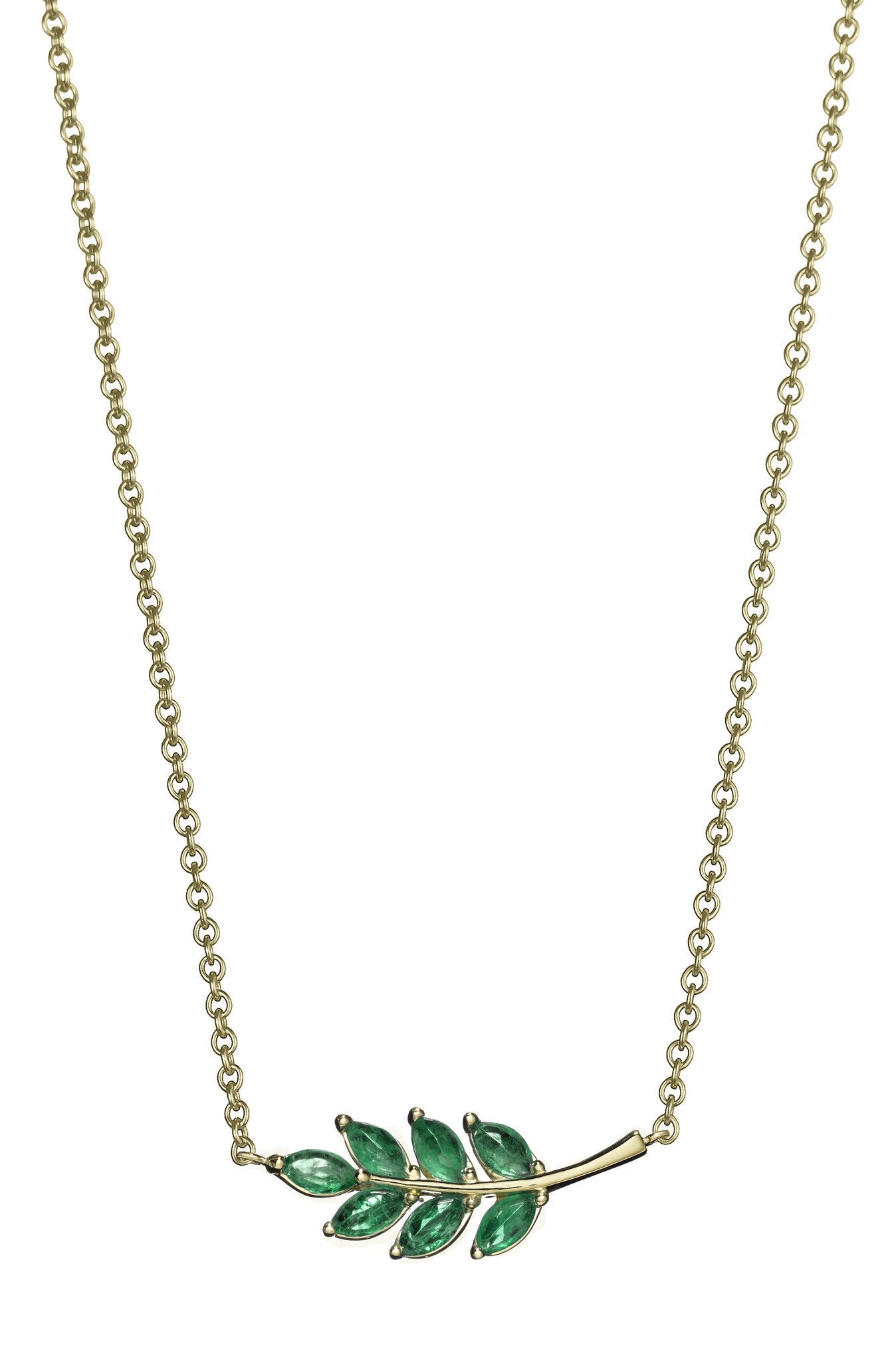 Emerald Leaf Necklace
