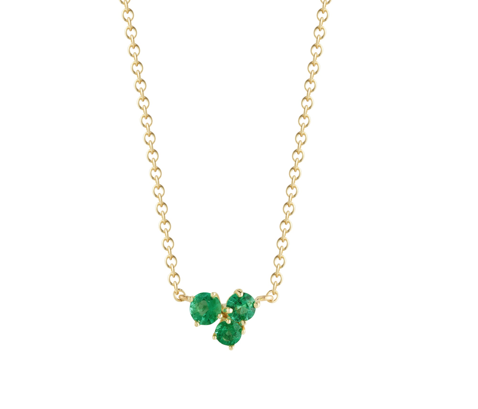 Modern Emerald Diamond Chain Square Emerald By The Yard Necklace
