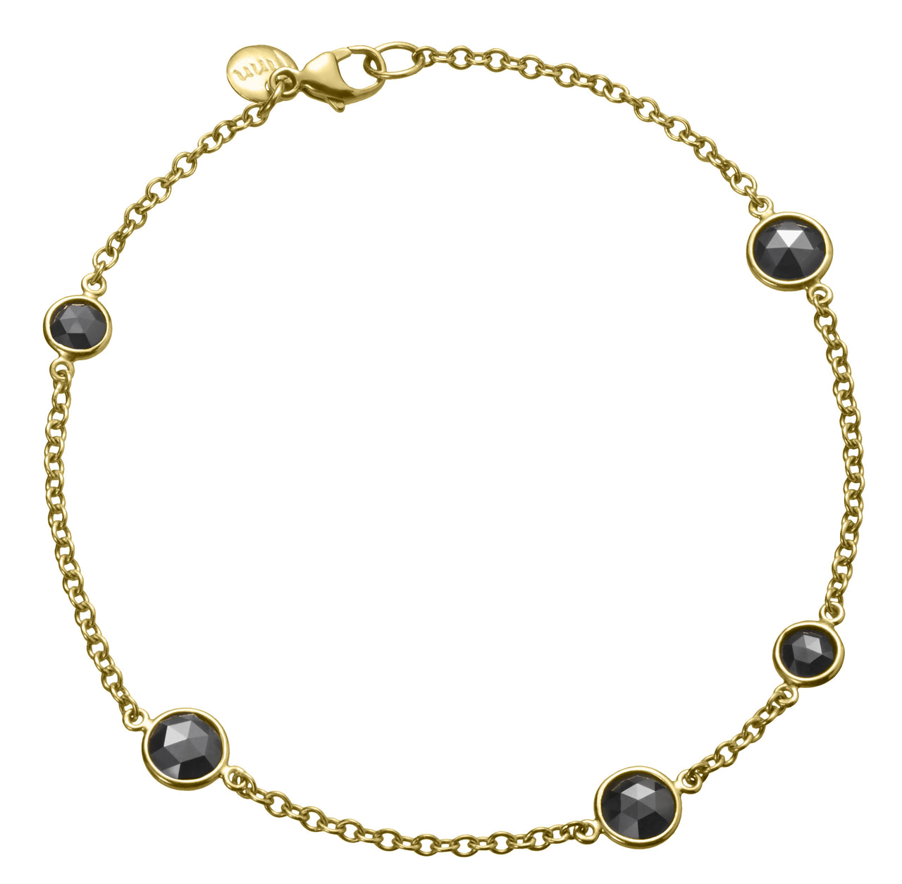 tennis bracelet with rose cut black diamonds by finn