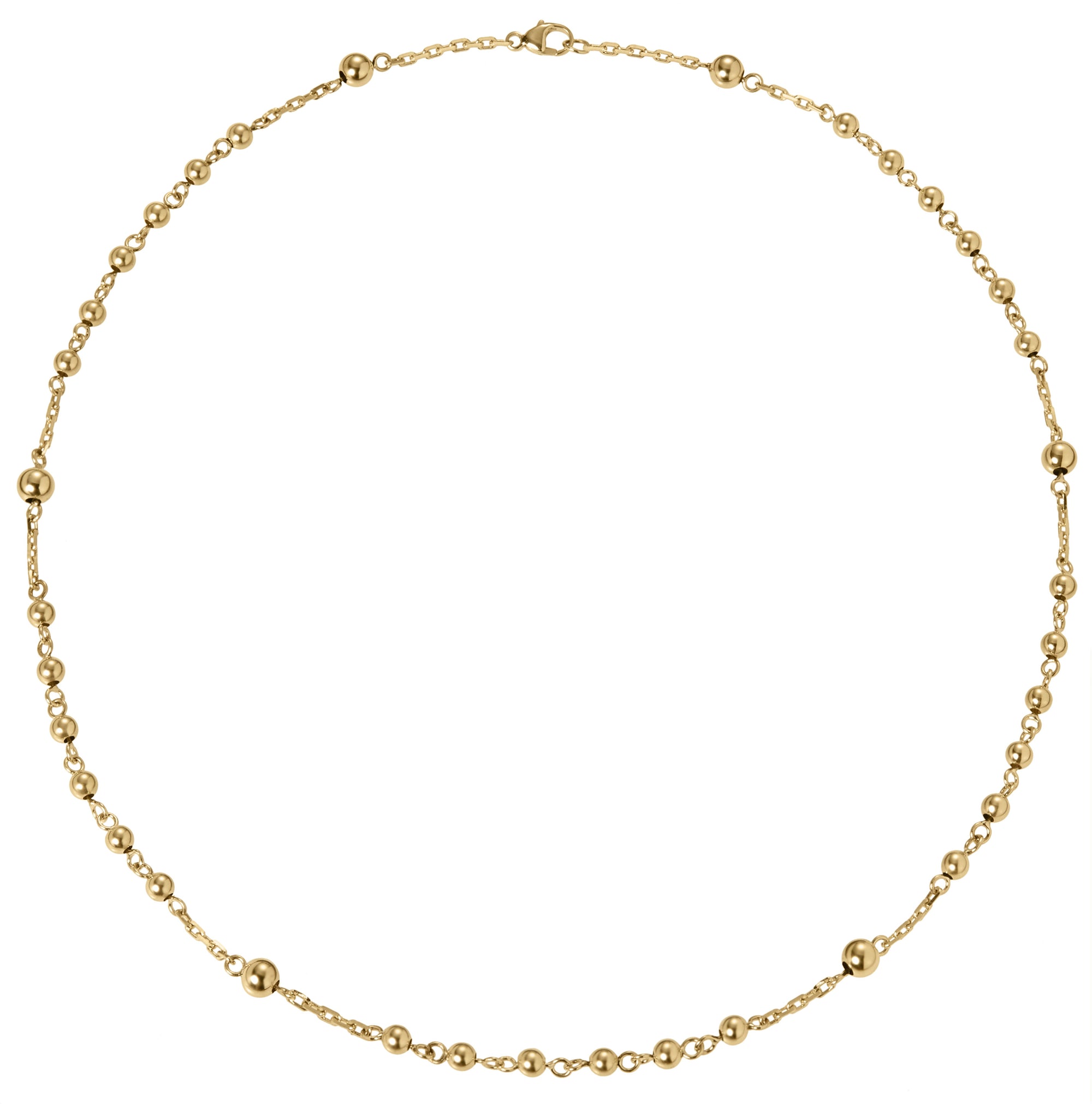 everyday modern rosary bead short chain necklace in 18k gold by finn by candice pool neistat