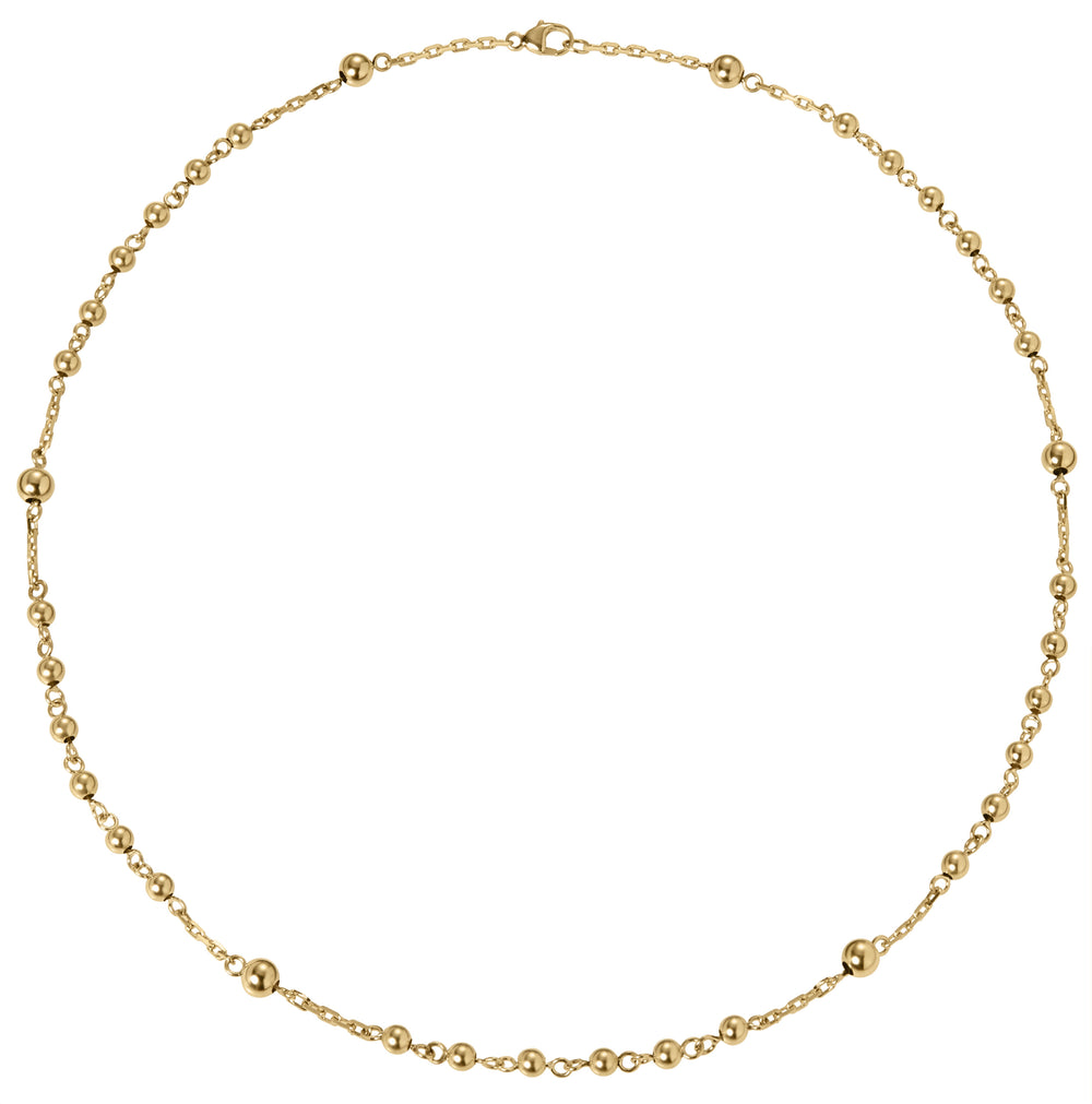 everyday modern rosary bead short chain necklace in 18k gold by finn by candice pool neistat