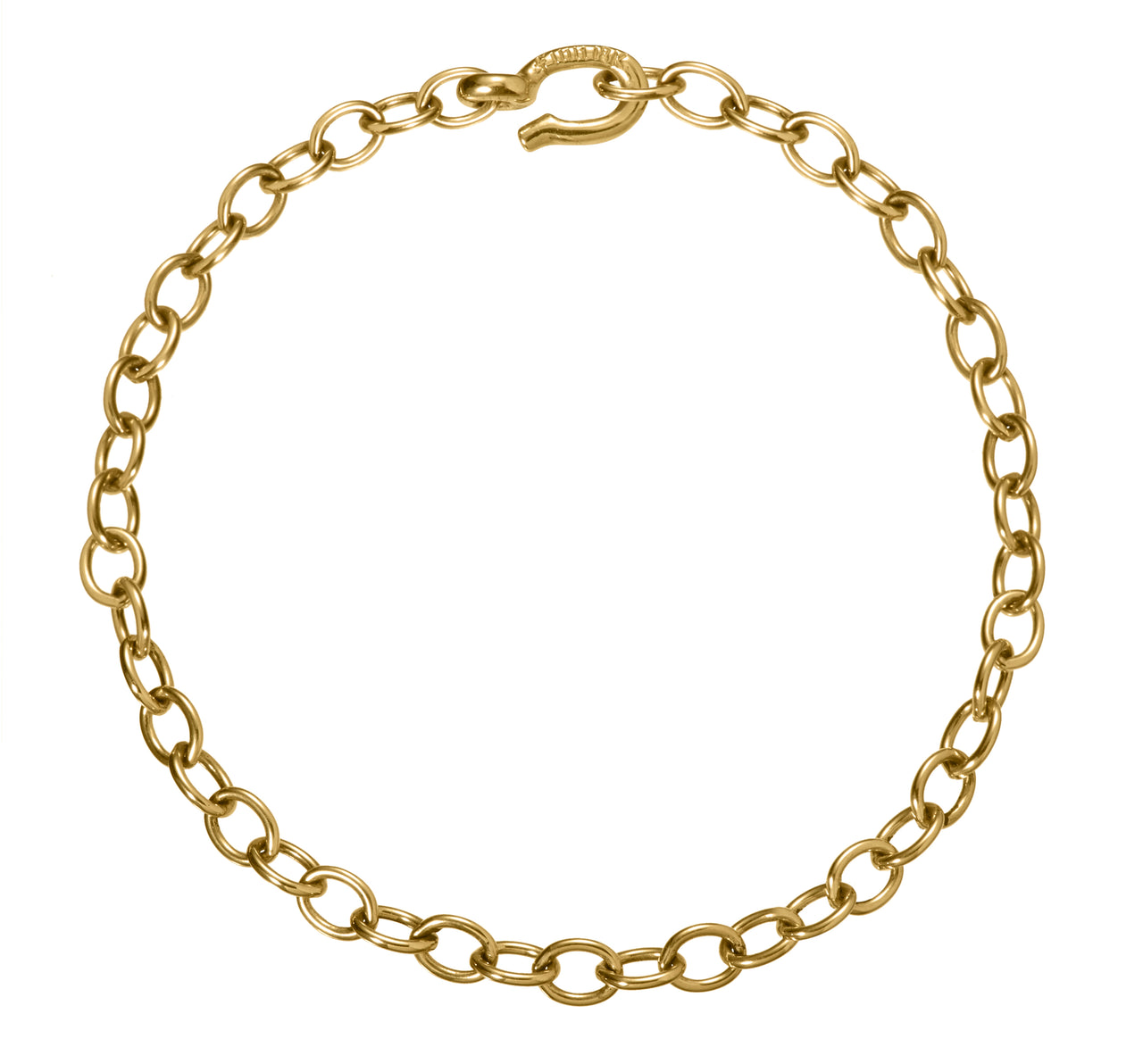 sturdy everyday nautical 18k gold hook and chain bracelet by finn by candice pool neistat