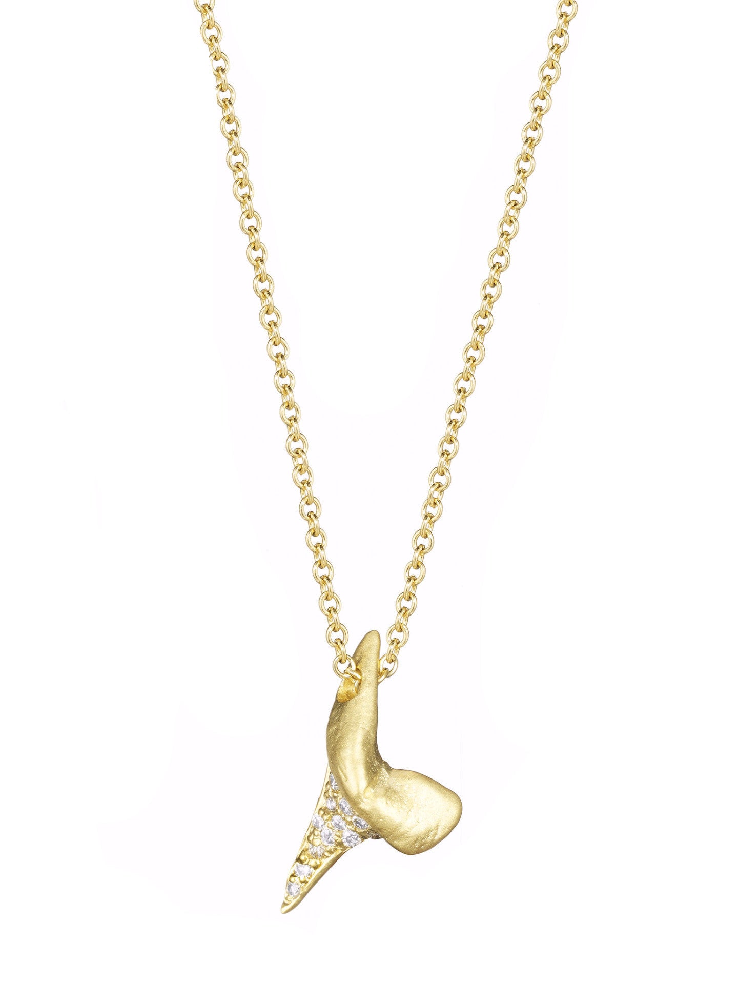 Pave Baby Mako Tooth Necklace - Finn