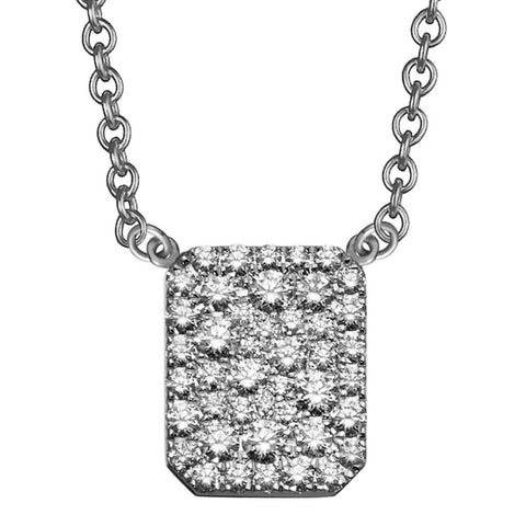 square pave diamond tag necklace in 18k white gold by finn by candice pool neistat perfect for Valentines Day