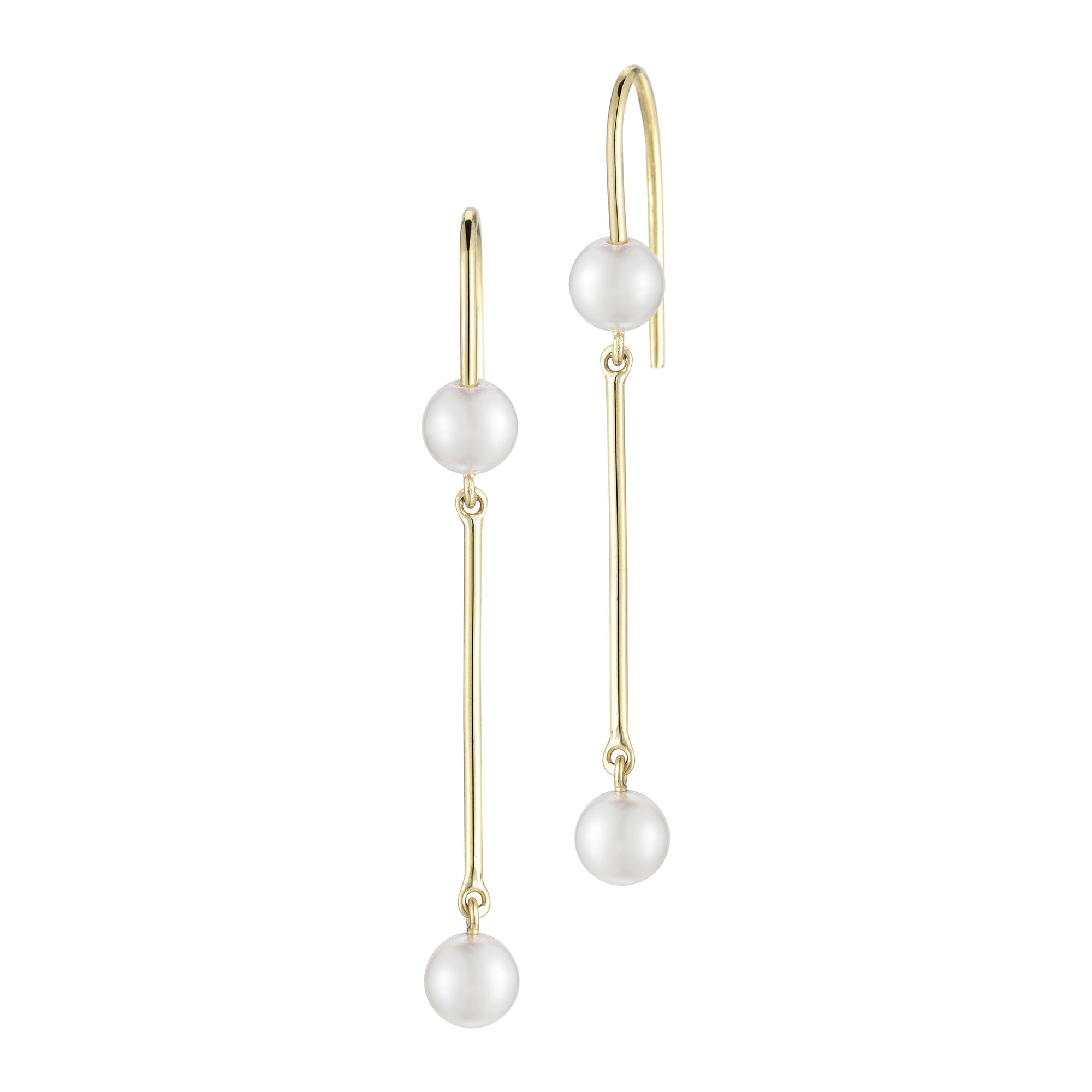 pearl and 18k gold dangle earrings day to night by finn by candice pool neistat