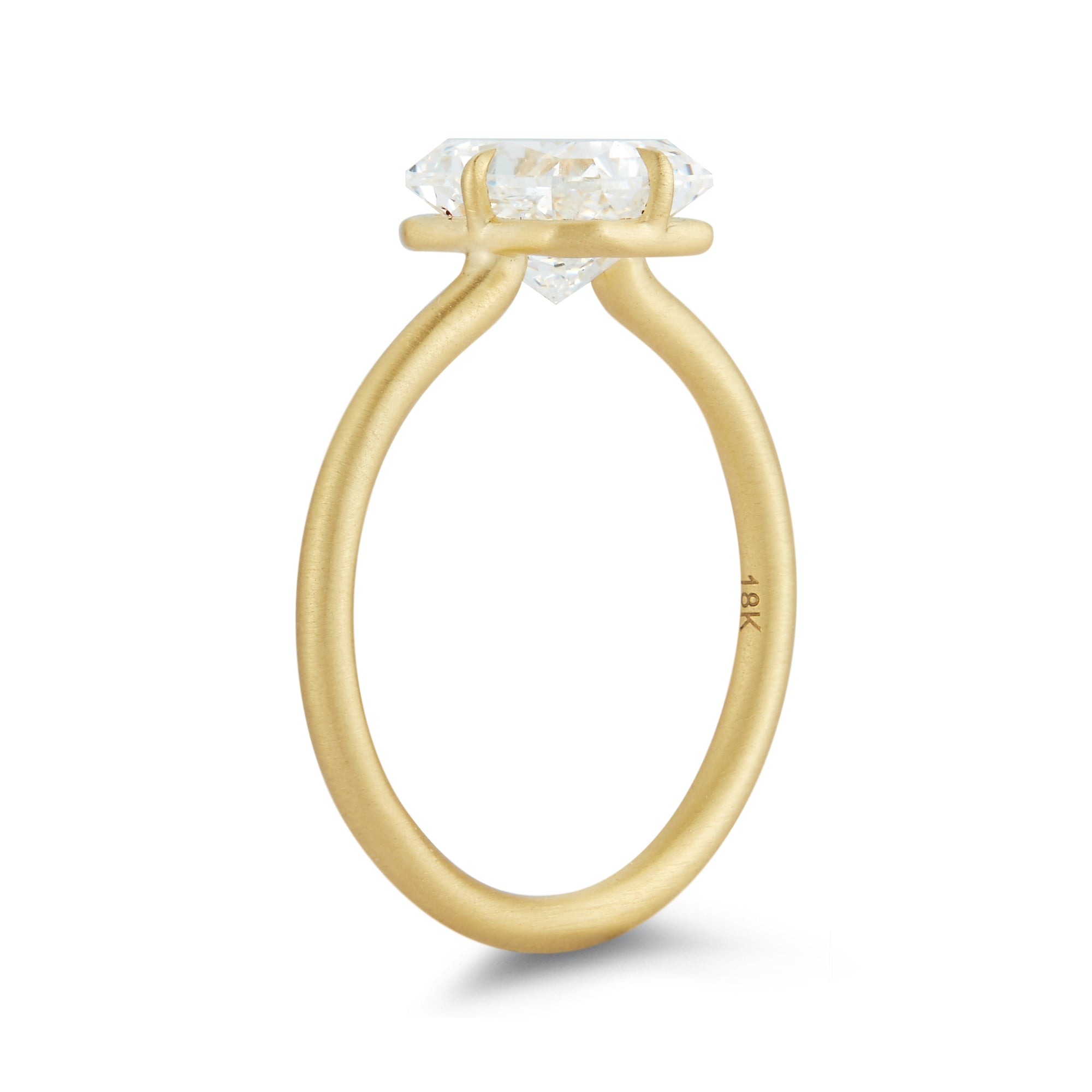 modern solitaire diamond engagement ring in solid yellow gold band by finn by candice pool neistat