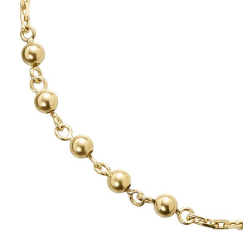 everyday modern rosary bead chain bracelet in 18k gold by finn by candice pool neistat