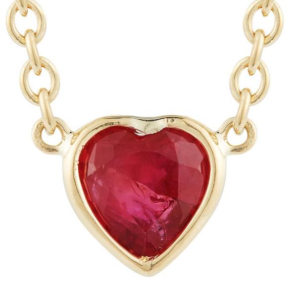 Wrapped Ruby Heart Necklace