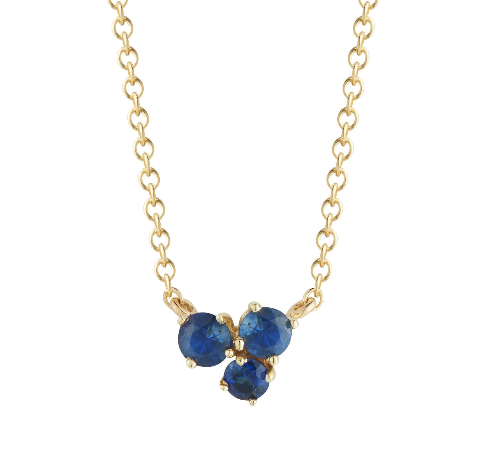 SAPPHIRE CLUSTER NECKLACE