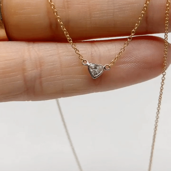 (HI / I1) Womens 1/3 CT. TW Lab Grown Diamond 10K Gold Heart Pendant  Necklace