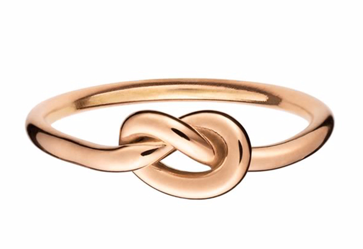 classic everyday 18k rose gold love knot ring by finn by candice pool neistat