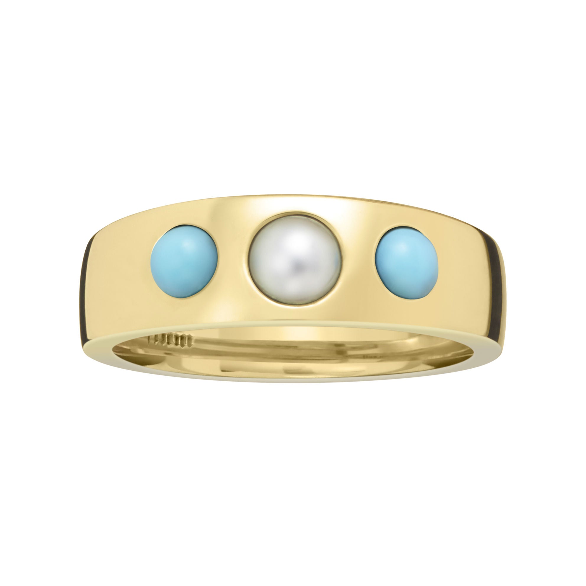 TURQUOISE & PEARL GYPSY RING
